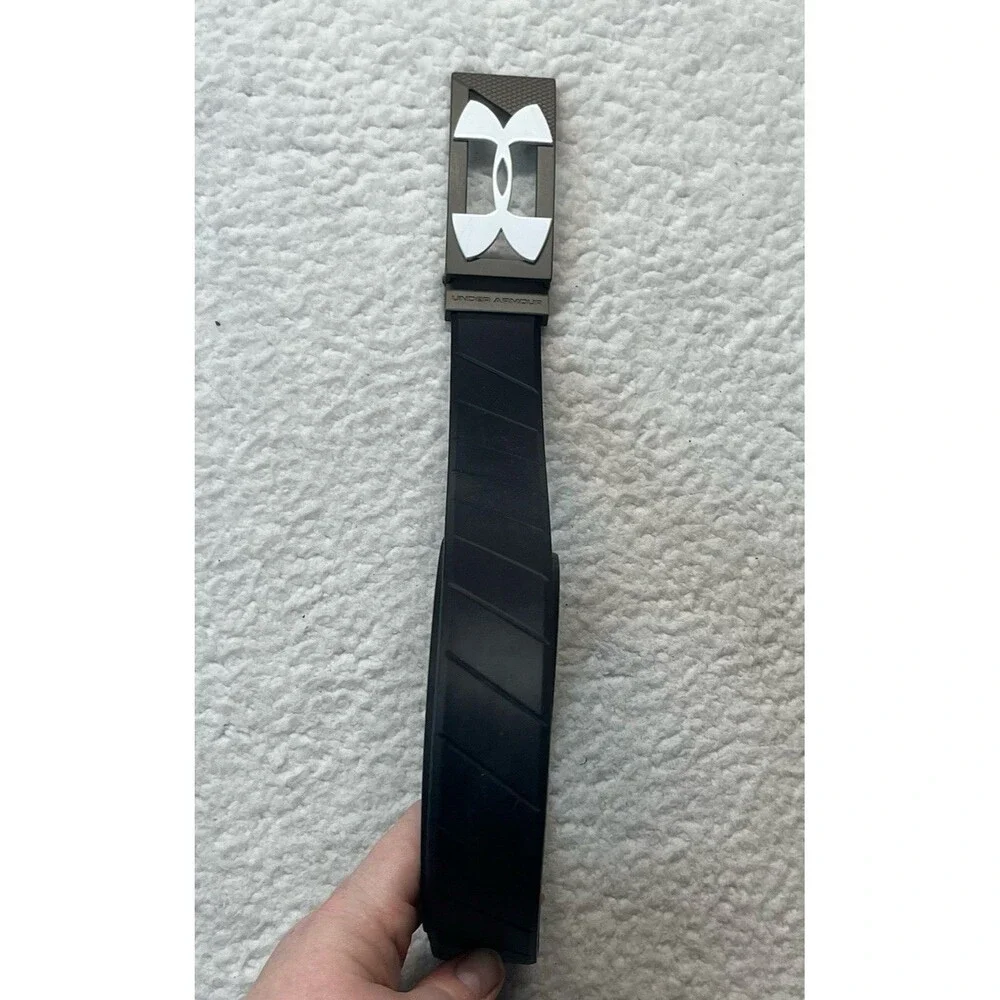 Under Armour Belt Mens 40” Black Silicone Golf Adjustable Logo Athleisure Sporty